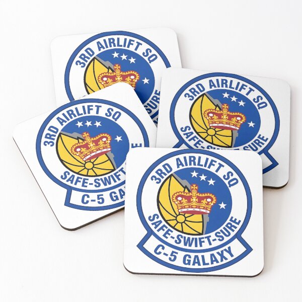 Artikelvorschau, USAF 3rd Airlift Squadron C-5 Galaxy Emblem Patch entworfen und verkauft von CharlieDesings.