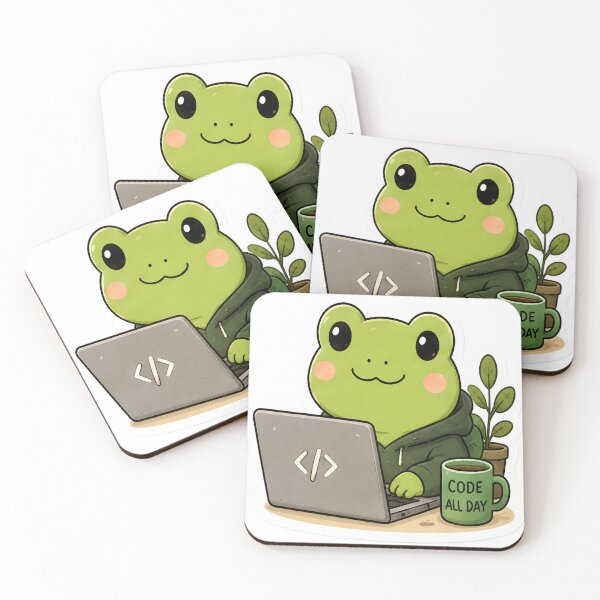 Item preview, Cute Frog Programmer Coding Kawaii Computer Developer designed and sold by denybz.