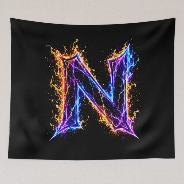 Item preview, Arcane Blaze Graffiti Letter N designed and sold by BlissBlvdShop.