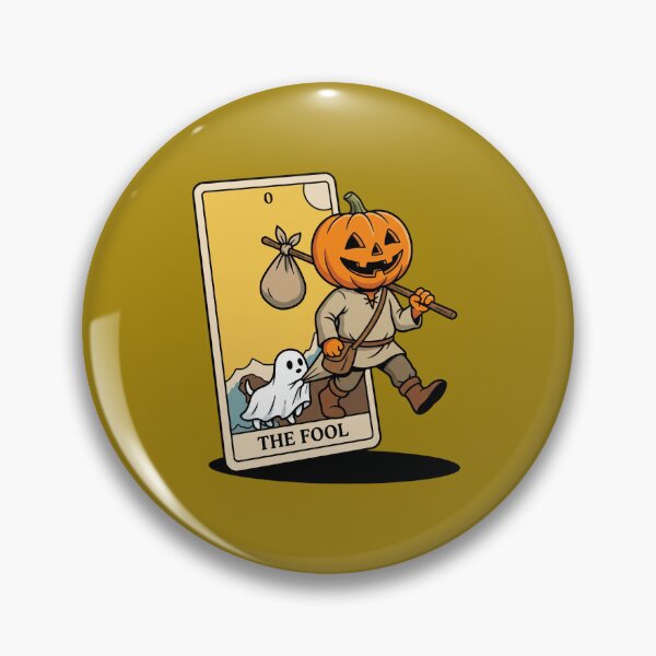 Item preview, The Fool Tarot Card Pumpkin Head Spooky Art designed and sold by Rare By Hero.
