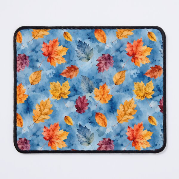 Item preview, Autumn Leaves on Blue Watercolor Background designed and sold by blankTeeShirt.