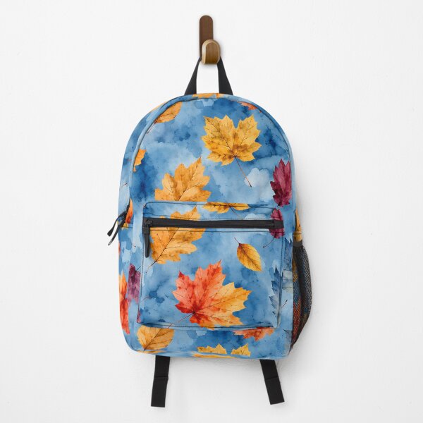 Item preview, Autumn Leaves on Blue Watercolor Background designed and sold by blankTeeShirt.