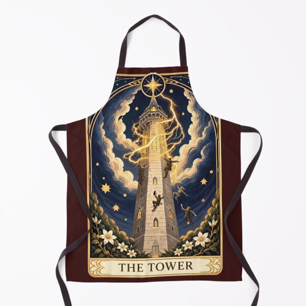 Item preview, The Tower Tarot Card Gothic Occult Dark Art designed and sold by MythicMood.