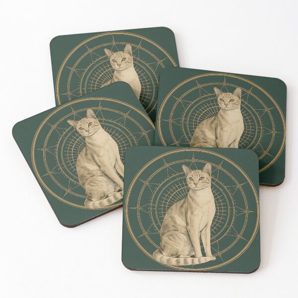 Item preview, Sitting Cat Gold Mandala Portrait designed and sold by ameetlumiere.