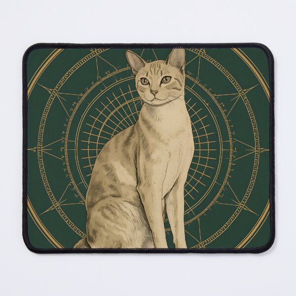 Item preview, Sitting Cat Gold Mandala Portrait designed and sold by ameetlumiere.