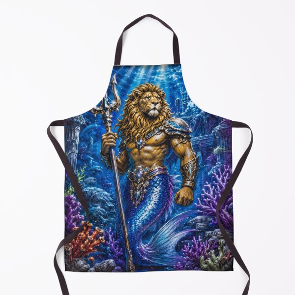 Item preview, Lion Merman – Neptune’s Ocean Guardian | 90s Airbrush Fantasy designed and sold by Kilian Luc.