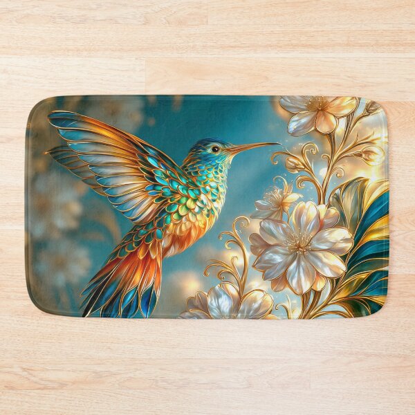 Item preview, Blue  Hummingbird and Cherry Blossoms Art designed and sold by MargaretWiktor.