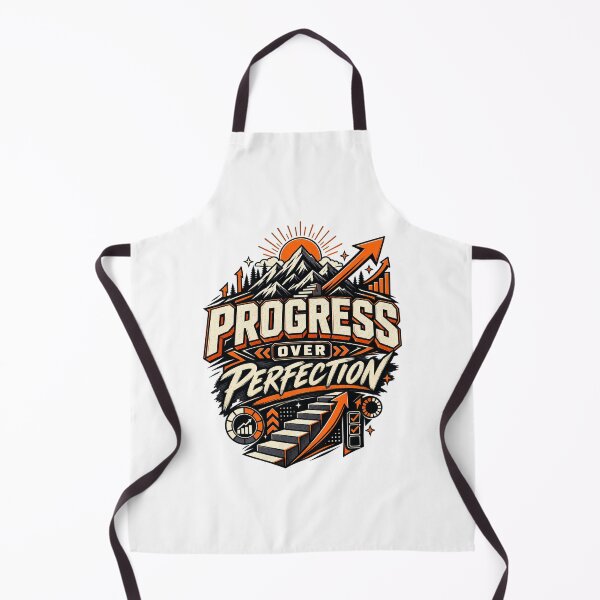 Item preview, Progress Over Perfection - Retro Motivational Mountain Graphic designed and sold by ZayCreates.
