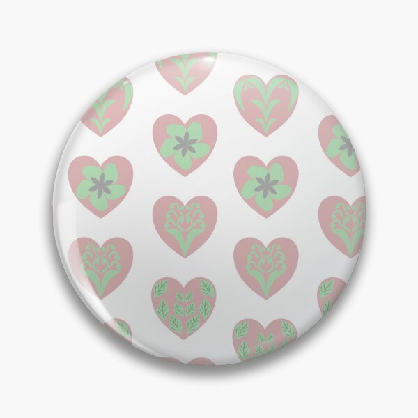 Item preview, Pastel Pink Heart Floral Pattern with Botanical and Decorative Motifs designed and sold by Ei-Ei.