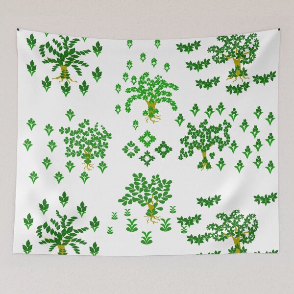 Item preview, Green Botanical Tree and Leaf Motif Collection with Decorative Elements designed and sold by Ei-Ei.