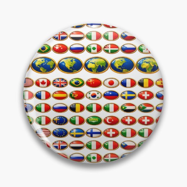 Item preview, World Map & Country Flags Sticker Sheet | Golden Edge 3D Landscape Layout designed and sold by Sheenkhan.