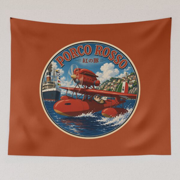 Item preview, Classic illustration of Porco Rosso in a seaplane designed and sold by killem667.