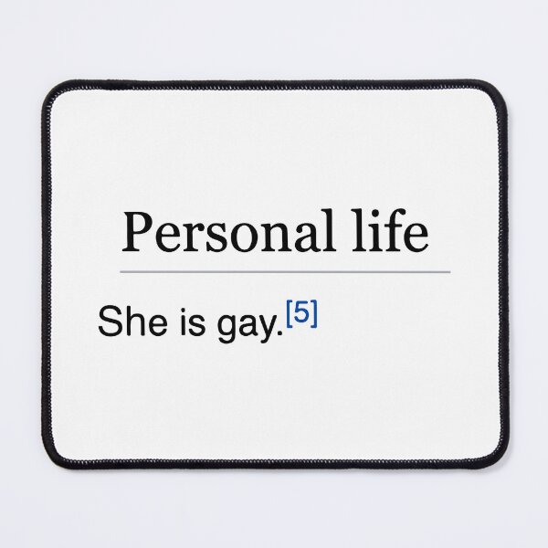 Item preview, She Is Gay Personal Life Wikepedia Topic Funny Meme Quote Lesbian Sapphic Gay LGBTQ QUEER designed and sold by EVGLST.