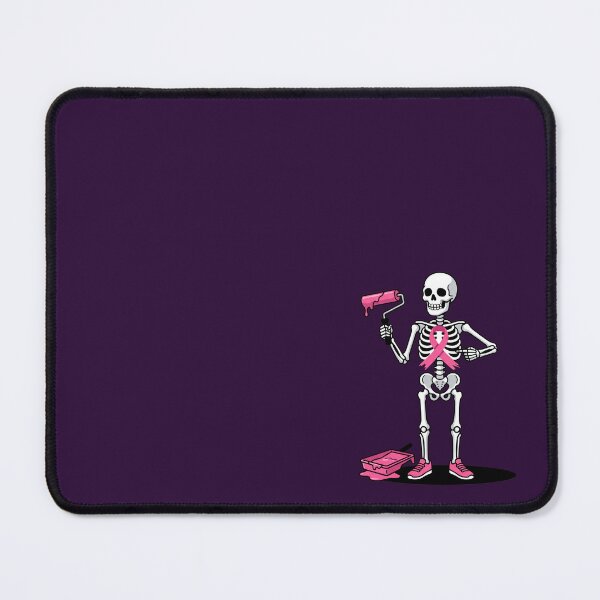 Item preview, Skeleton Painting Pink Ribbon Breast Cancer Awareness Halloween Art designed and sold by Rare By Hero.
