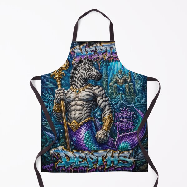 Item preview, Zebra Merman – Neptune’s Ocean Guardian | 90s Airbrush Fantasy designed and sold by Kilian Luc.