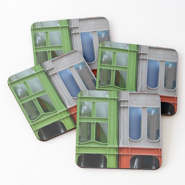 Item preview, Stacked Plastic Bottle Crates Abstract Grid designed and sold by MiraNadaPrints.
