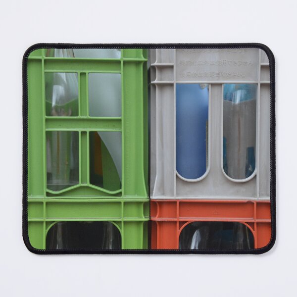 Item preview, Stacked Plastic Bottle Crates Abstract Grid designed and sold by MiraNadaPrints.