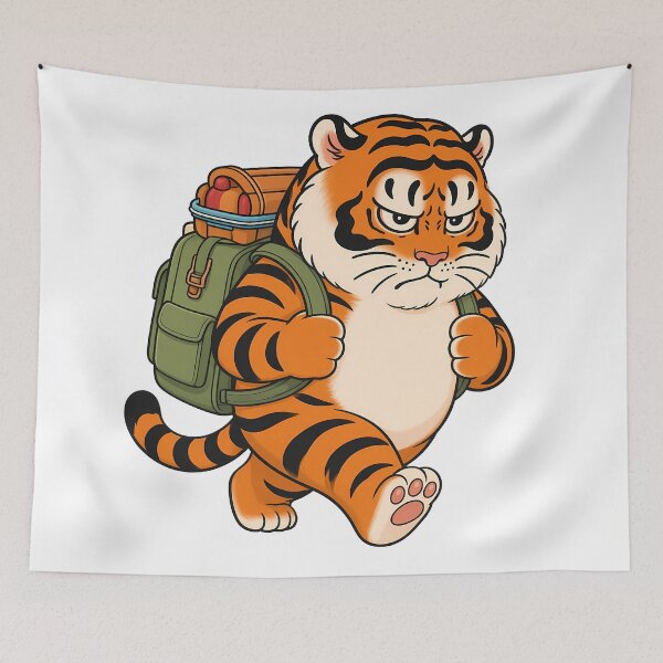 Item preview, Chubby Tiger Hiking With Camping Backpack designed and sold by aigcx.