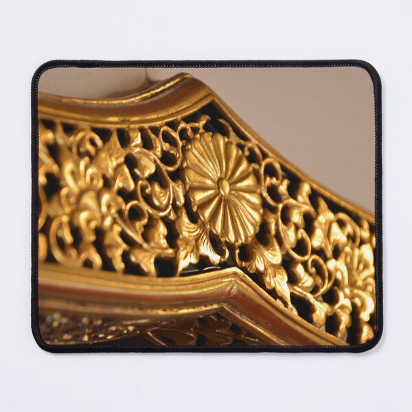 Item preview, Intricate Ornate Gold Carving with Chrysanthemum Crest designed and sold by MiraNadaPrints.