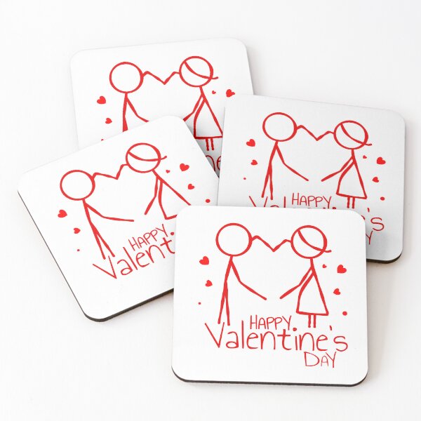 Item preview, Cute Red Stick Figure Couple Happy Valentines Day designed and sold by chaaval.