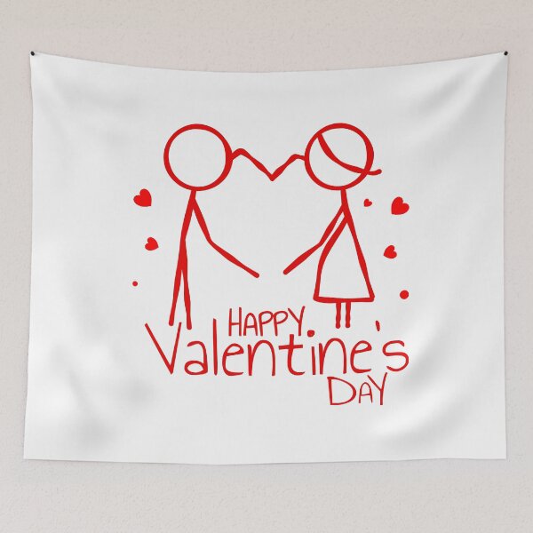 Item preview, Cute Red Stick Figure Couple Happy Valentines Day designed and sold by chaaval.