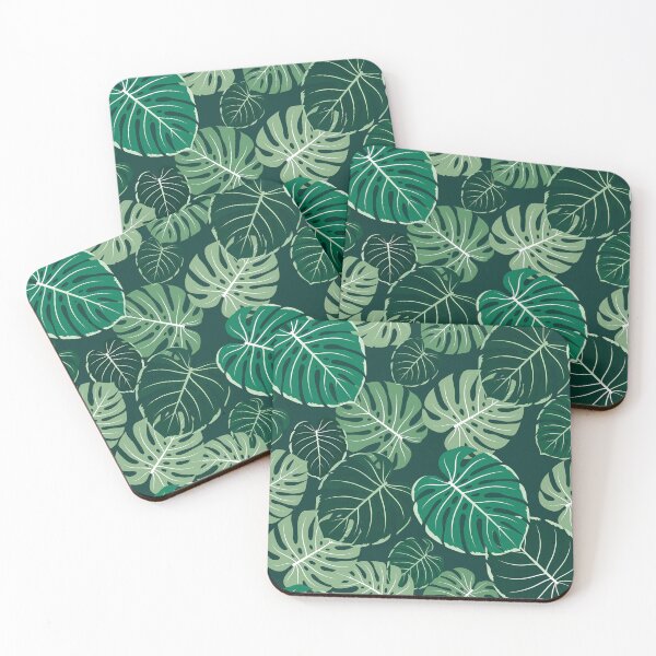 Item preview, Dark Green Monstera Tropical Leaf Pattern designed and sold by Nontanut easydesign.