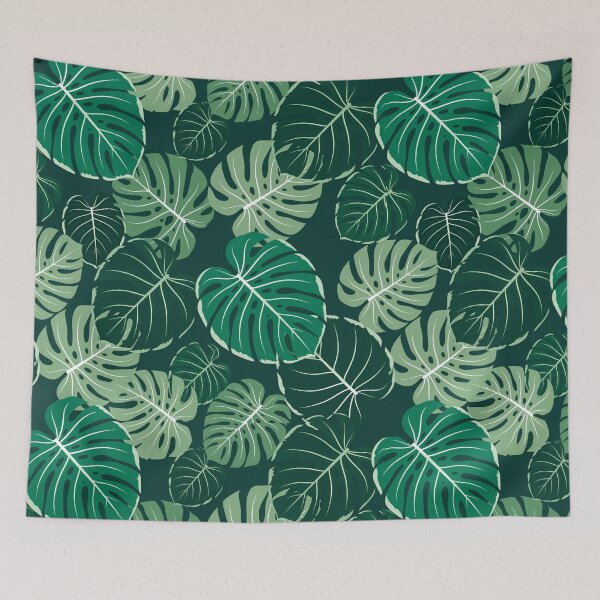 Item preview, Dark Green Monstera Tropical Leaf Pattern designed and sold by Nontanut easydesign.