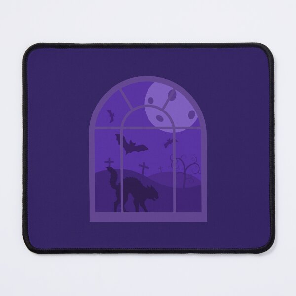 Item preview, Hissing Cat at a Spooky Halloween Window designed and sold by CozyLittleShop.