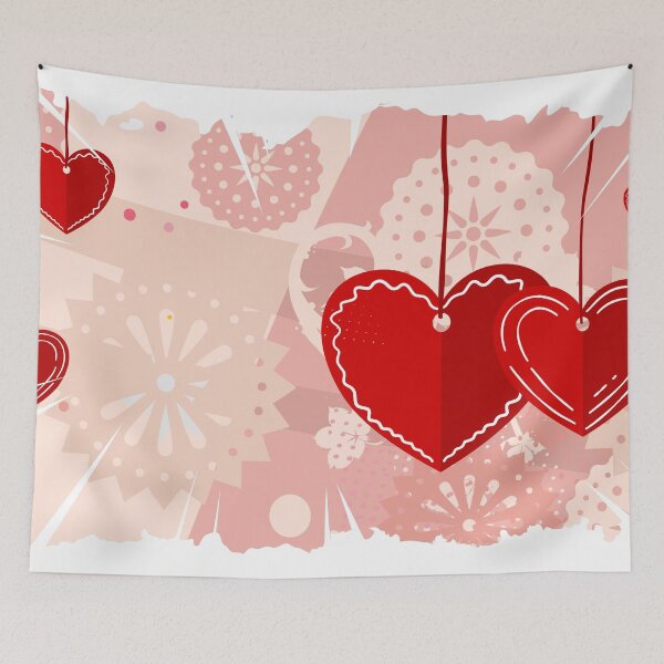 Item preview, Cute Hanging Red Hearts Romantic Pink Aesthetic Pattern designed and sold by chaaval.