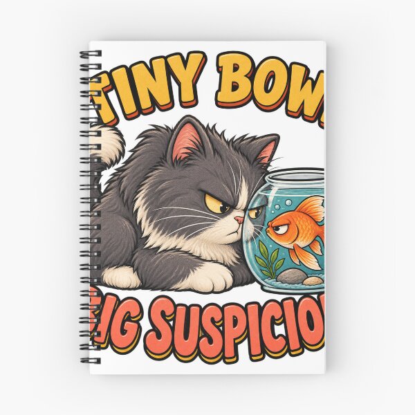 Item preview, suspicious cat and goldfish designed and sold by alexrow.
