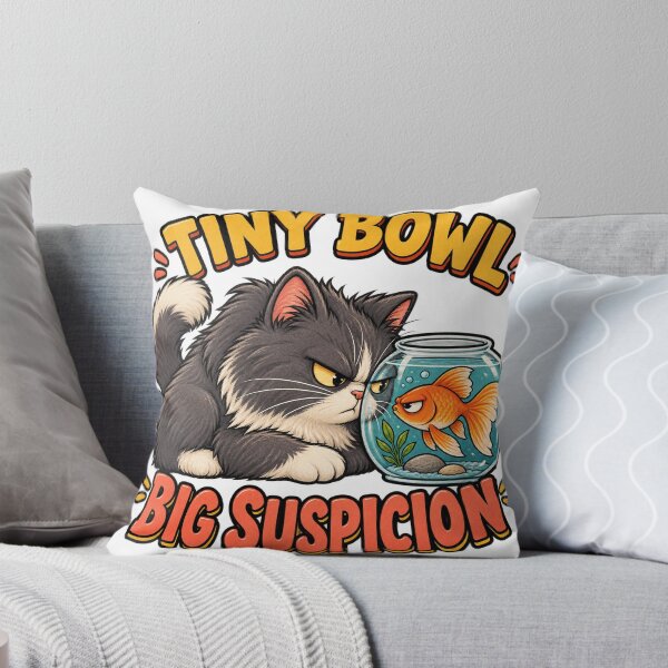 Item preview, suspicious cat and goldfish designed and sold by alexrow.