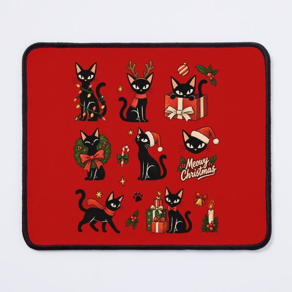 Item preview, Meowy Christmas Cute Black Cat Cozy Sticker Sheet Holiday Pack  designed and sold by Artycom.