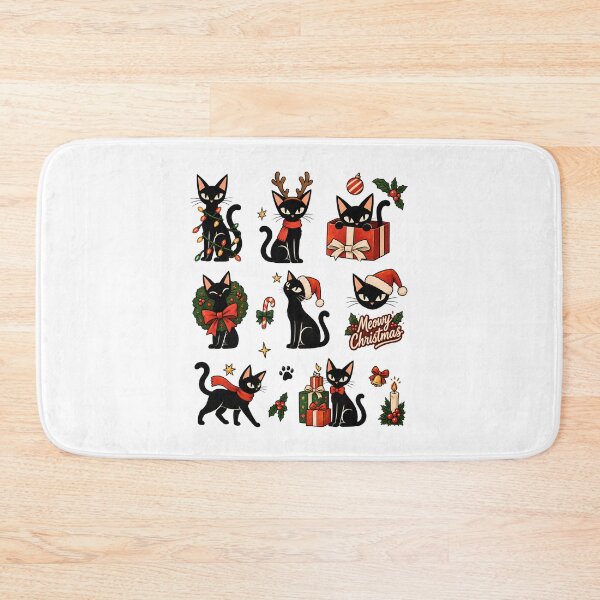 Item preview, Meowy Christmas Cute Black Cat Cozy Sticker Sheet Holiday Pack  designed and sold by Artycom.