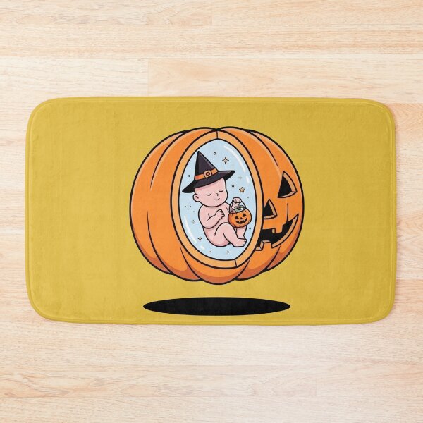 Item preview, Cute Baby in Pumpkin Womb Witch Hat Trick or Treat Halloween Art designed and sold by Rare By Hero.