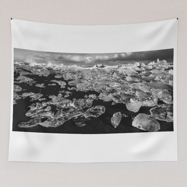 Item preview, Black and White Ice Beach designed and sold by Adrian Alford Photography.
