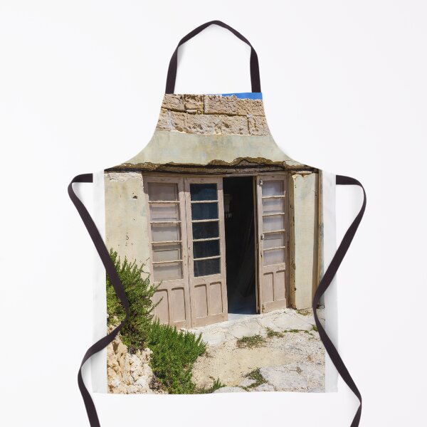 Item preview, Old Wooden Doors and Stone Building Rustic Mediterranean Entrance With Sunlit Weathered Facade designed and sold by Nmallia.