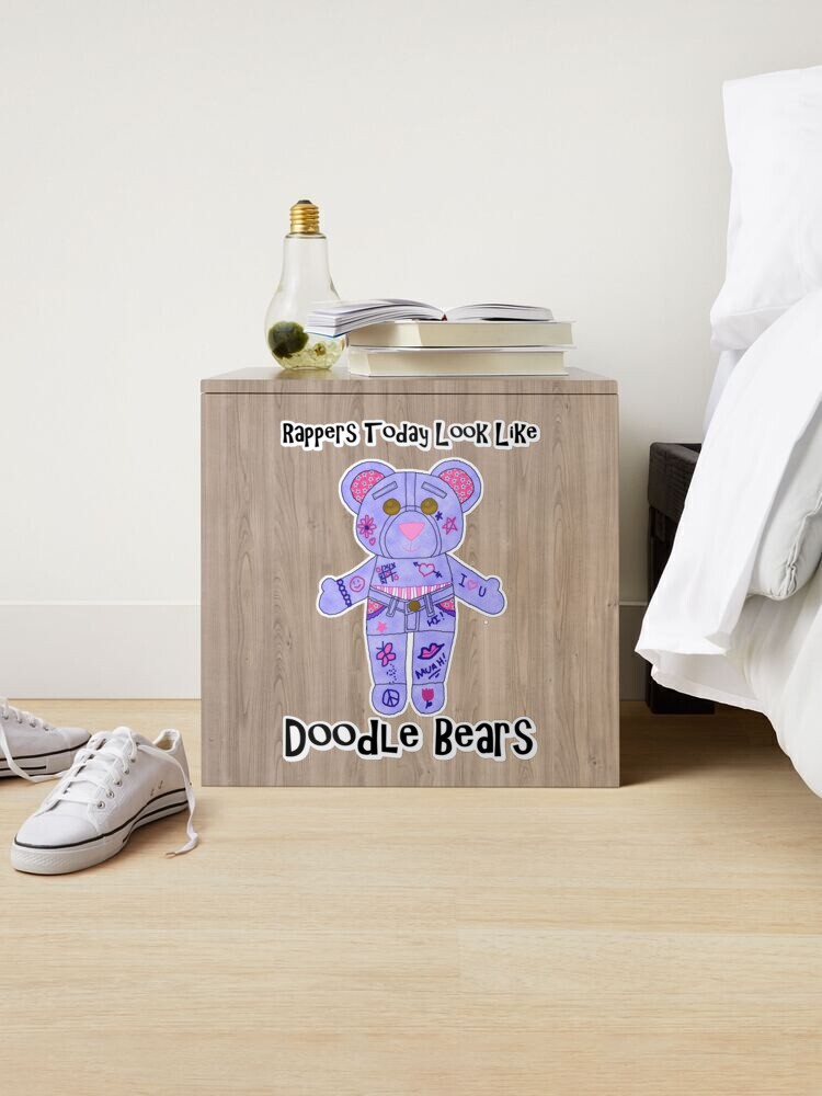 Rappers today look like doodle bears Sticker for Sale by