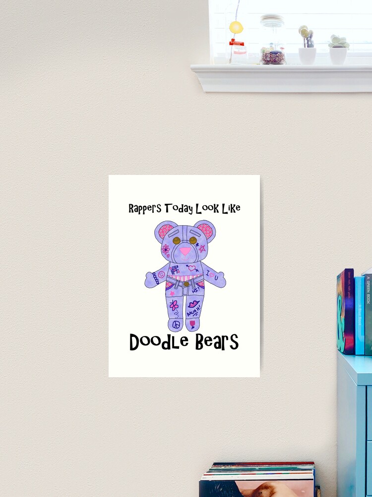 Rappers today look like doodle bears Sticker for Sale by