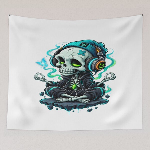Item preview, Zen Skull Neon Streetwear designed and sold by VYBORA Studio.