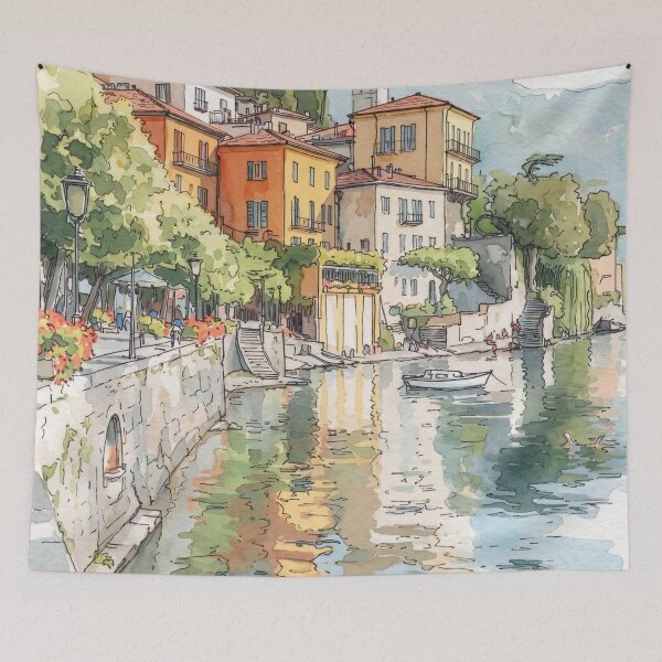 Item preview, Village at Lake Como designed and sold by sid1802.