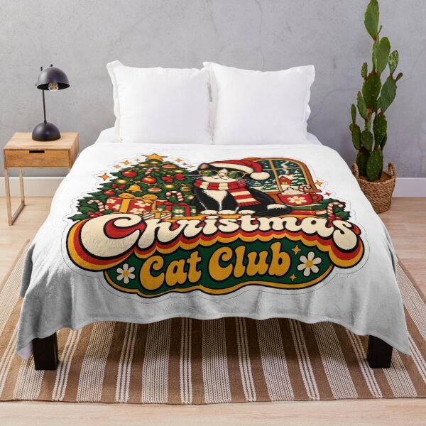 Item preview, Retro Christmas Cat Club 70s Holiday designed and sold by Retro Whiskers.