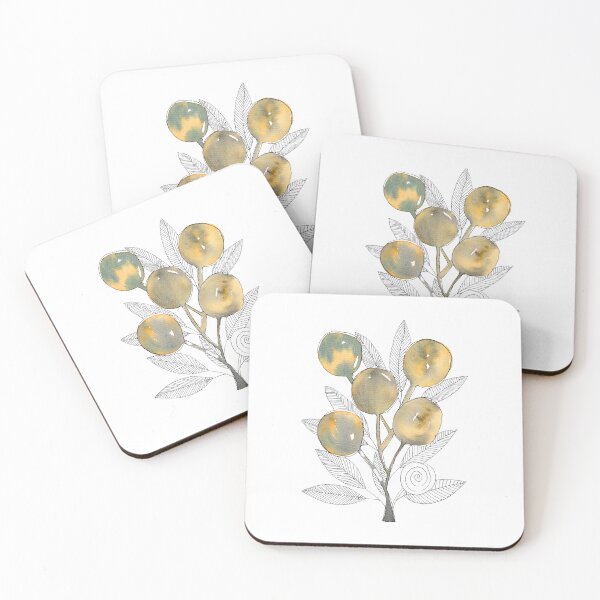 Item preview, Golden Fruit Branch: Watercolour Botanical Line Art designed and sold by ArithraStudio.