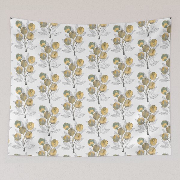 Item preview, Golden Fruit Branch: Watercolour Botanical Line Art designed and sold by ArithraStudio.