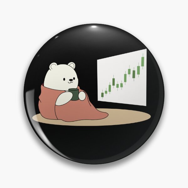 Item preview, Cozy Trader Polar Bear - Bullish Candlestick Chart Cute Illustration designed and sold by YoungESC.