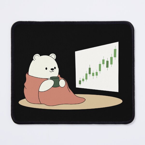 Item preview, Cozy Trader Polar Bear - Bullish Candlestick Chart Cute Illustration designed and sold by YoungESC.