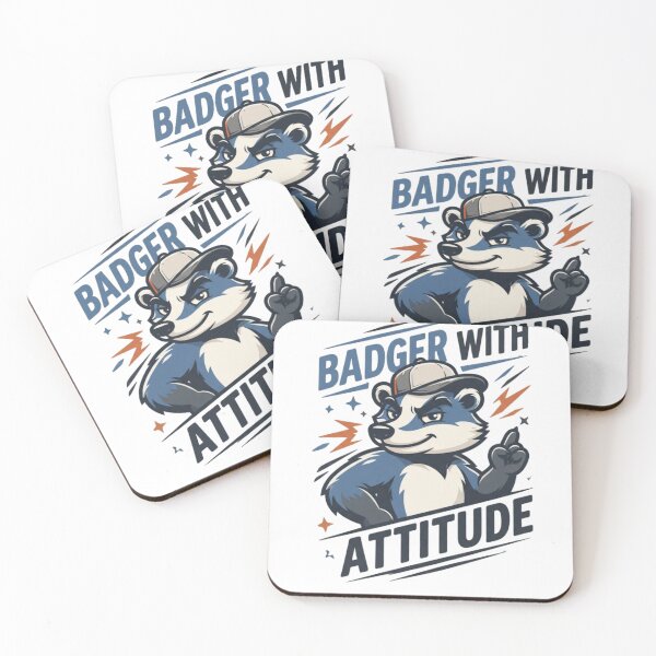 Item preview, Badger with Attitude Cute & Funny Animal Lover Gift  designed and sold by happyshirt27.