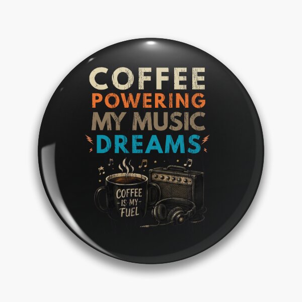 Item preview, Coffee Powering My Music Dreams Funny Music Lover Shirt designed and sold by Joyful-Pixel.