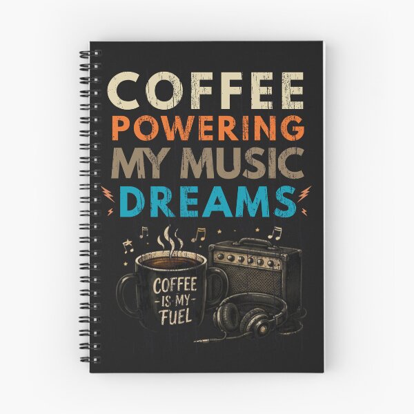 Item preview, Coffee Powering My Music Dreams Funny Music Lover Shirt designed and sold by Joyful-Pixel.