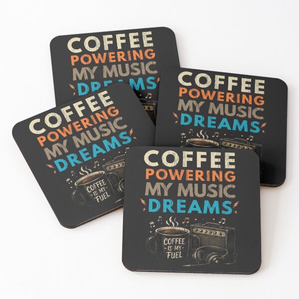 Item preview, Coffee Powering My Music Dreams Funny Music Lover Shirt designed and sold by Joyful-Pixel.