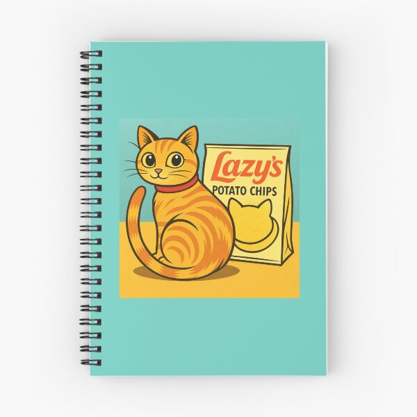 Item preview, Lazy's Potato Chips Funny Orange Tabby Cat Cartoon Pun designed and sold by SammyMorry.
